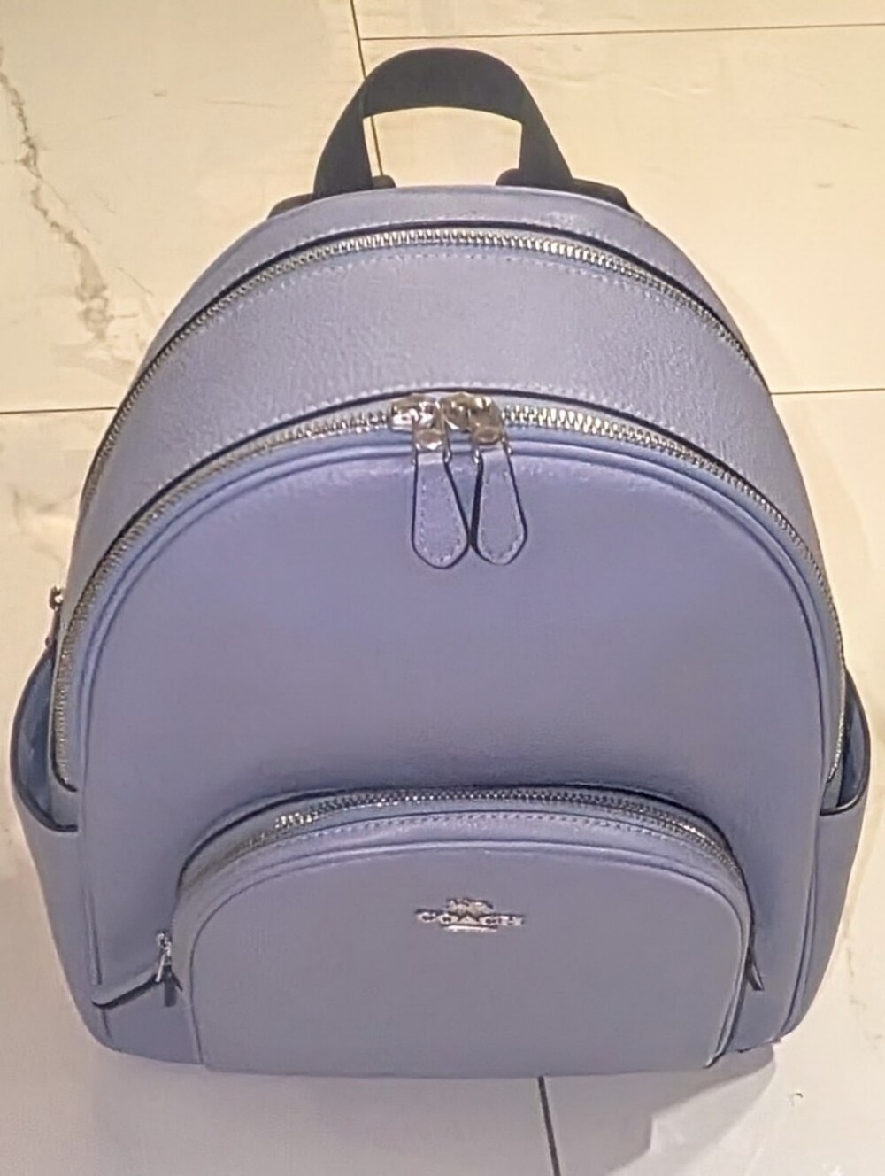 COACH Court Backpack in Pebble Leather – Twilight Blue, Style 5666 💙 EUC